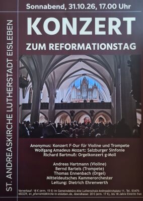 Plakat Konzert zum Reformationstag 2026 in Eisleben